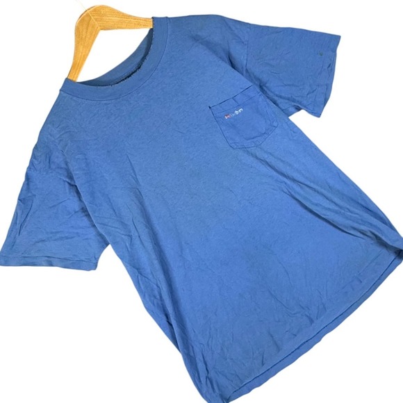 Vintage Blue T Shirt Cactus Graphic Print Pocket Tee Mens XL Oneita Power T - Picture 2 of 8